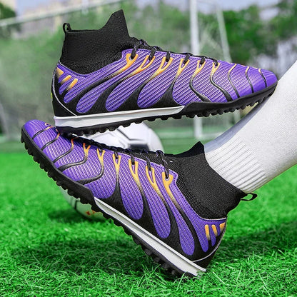 Hommes Match bottes de Football Sport entraînement longues pointes FG/TF garçons crampons chaussures de Football en plein air antidérapant intérieur Futsal confortable