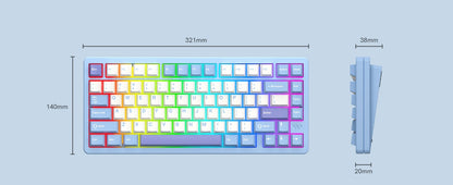 Womier SK75 75% Tri-Mode Aluminum Alloy Shell Blue Hot Swap Gaming Mechanical Keyboard RGB Wireless Gasket Mounted Keyboard