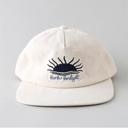 Cute Flat Brim Baseball Cap Women Men Teens Sunrise Embroidrey Summer Caps Sun Hats
