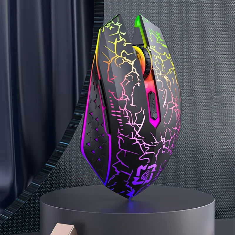 2.4GHz Bluetooth Wireless Mouse Rechargeable RGB Backlight Mice 1600 DPI Ergonomic Design Gaming Mouse for PC Laptop Macbook