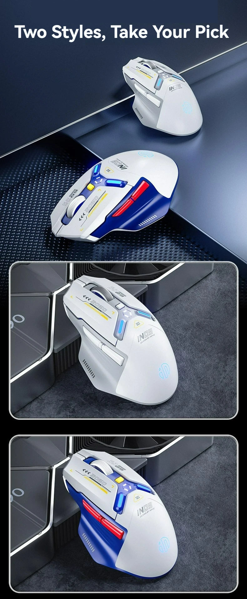 Tri-Mode Connection 10000DPI 2.4G Wireless Bluetooth Gaming Mouse PMW3325 RGB Light For PC Gaming Laptop and MAC