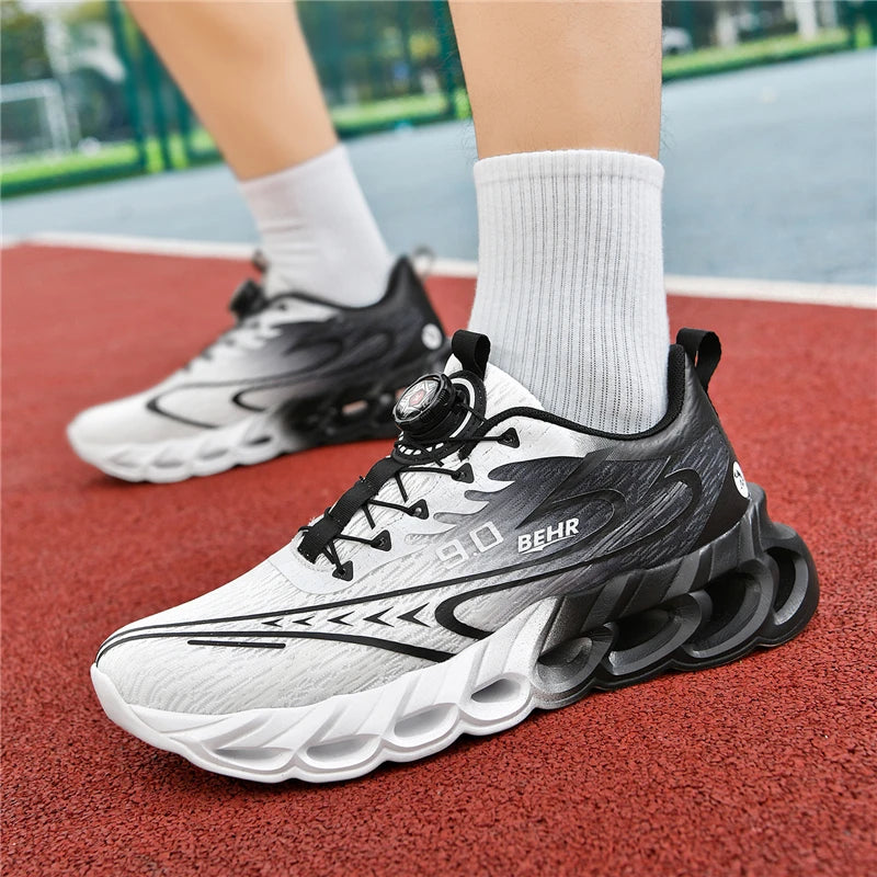 Sneakers unisex leggere con suola morbida e ammortizzante, scarpe da corsa professionali per l’allenamento, nuove scarpe da corsa per l’outdoor con fibbia girevole