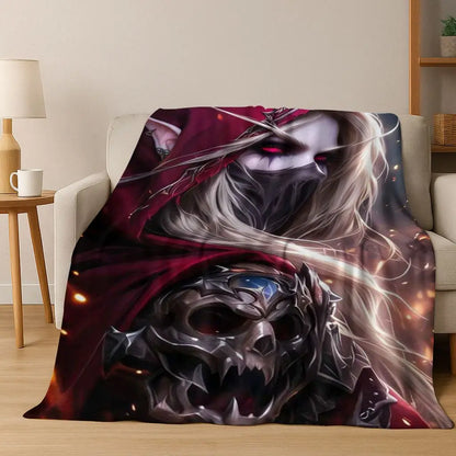 WOW World of Warcraft Arthas Demon Illidan Sylvanas flanelasta odeja, udobna in mehka odeja za dom, spalnico, posteljo, kavč, darilo
