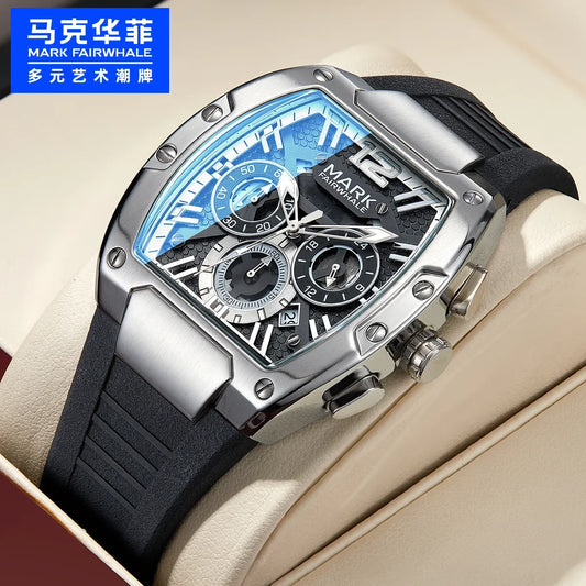 Orologio sportivo da uomo 2024, marca Mark Fairwhale, lusso, automatico, con data, alla moda, multifunzione, al quarzo, orologio da polso da ragazzo