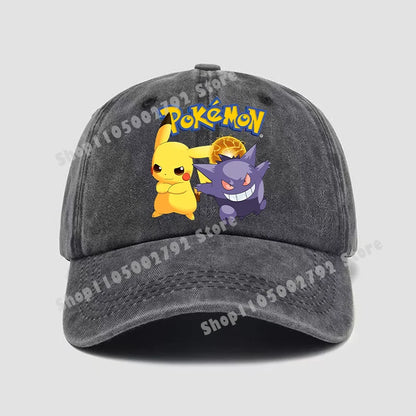 Pokemons Baseball Caps Pikachu Kawaii Anime Figures Sunshade Hats Summer Outdoor Parent Child Sunhat Trendy Duck Tongue Cap Gift