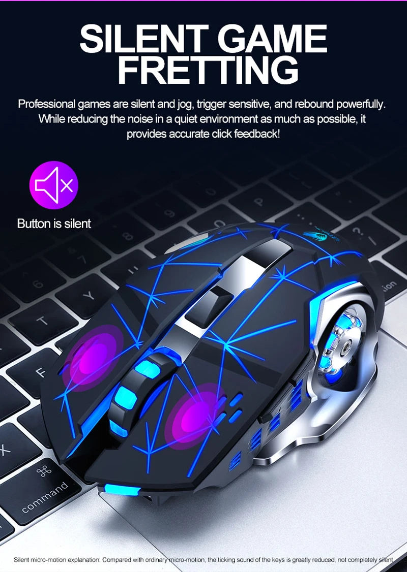 New Wireless Mouse Charging Gaming Mouse Mute Backlit Mouse Mechanical Ergonomic Optical Computer Accessories for PC Laptop