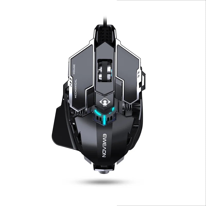 Mechanical Metal Gaming Mouse Wired Ergonomic RGB Backlit Game Mouse 12800 DPI Optical USB Mouse Computer Mouse For Desktop PC