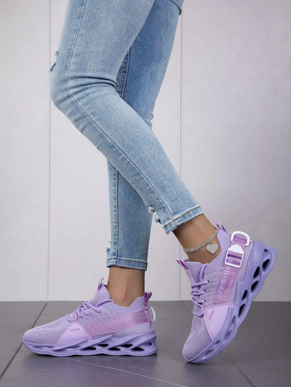 Hot Sale Fashion Purple Casual Sneakers Women Men Blade Running Shoes Big Size 48 Light Breathable Sports Shoes Men Mesh Sneaker