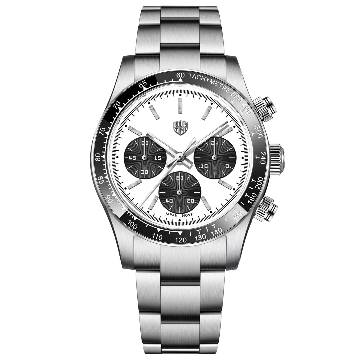 ROSSITIMI Urban Premium Men Quartz Watch Light Luxury Sports Stainless Steel VK63 Tachymeter Luminous 100m Diving Luminous Reloj