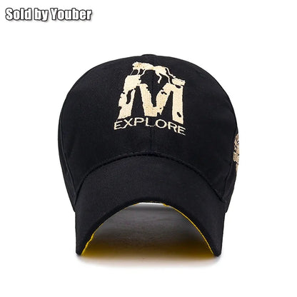 M letter Wolf Totem Embroidery Cotton Adjustable Baseball Cap Sun Hat Trucker Caps Dad Hats