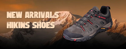 HIKEUP Hiking Shoes Men's Winter Climbing Trekking Sneakers for Men Leather Breathable Outdoor Anti-Skid Sports Work Shoes