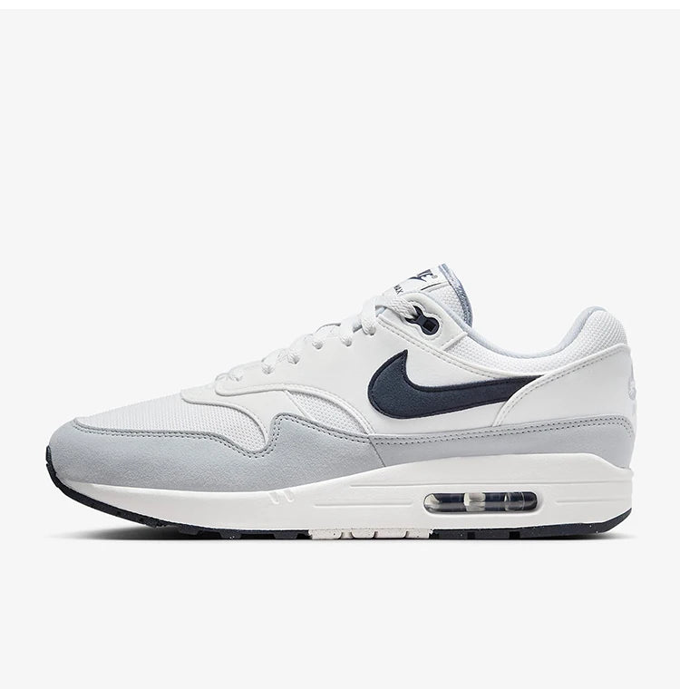 Nike Air Max 1 genuíno para homem, sapatilha desportiva retro de cano baixo com amortecimento Air FD9082-002