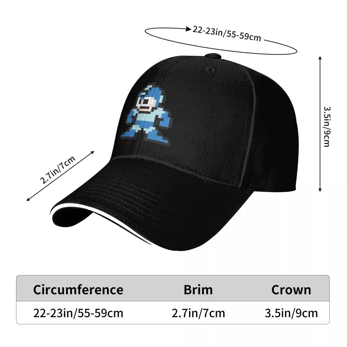 Megaman 8bits Baseball Cap Luxury Hat Golf Hood sun caps Golf Women Men's