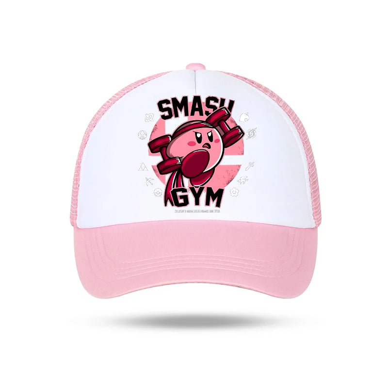 Kirby Summer Baseball Polyester Hats Universal Casual Cap Truck Driver Cartoon Peripheral Items Adult Adjustable Children Action