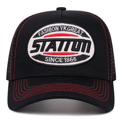 Styl: czapka baseballowa unisex, klasyczna czapka z siateczki STATION z nadrukiem literowym, dla mężczyzn i kobiet, oddychająca, czapka typu „trucker” na lato w stylu streetwear