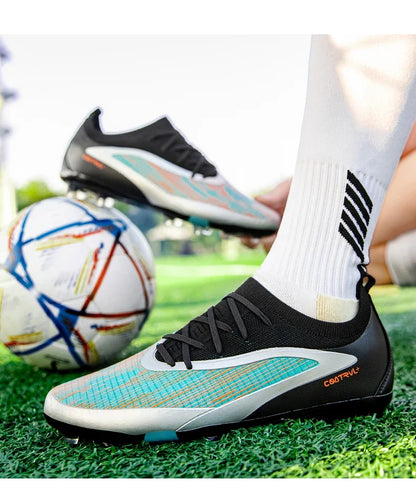 Neue Herren-Fußballschuhe für draußen, atmungsaktive Fußballschuhe für Erwachsene mit rutschfester Sohle, lange Stollen, Sportschuhe für Training, Jungen und Spiel, komfortabel