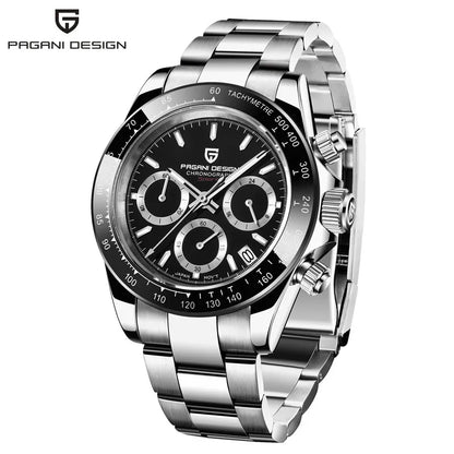Montre-bracelet pour homme PAGANI DESIGN – Chronographe de luxe, mouvement à quartz MIYOTA VK63, verre saphir, étanche, style sportif