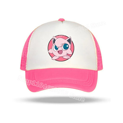 Pokemons Baseball Cap Cartoon Anime Charmander Pikachu Squirtle Headwear Summer Adjustable Breathable Mesh Hats Birthday Gift