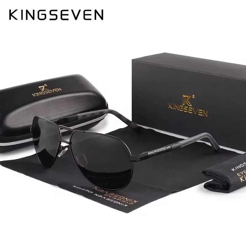 KINGSEVEN Brand Men Sunglasses Pilot Polarized UV400 Lens Aluminum Frame Driving Glasses Women Causal Eyewear