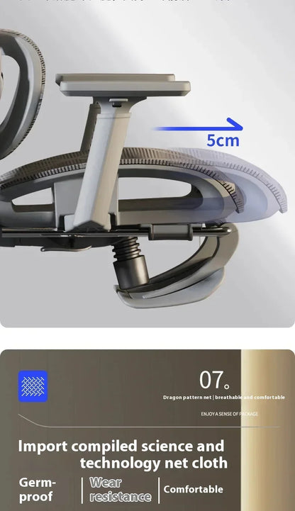 Gaming Chair Office Desk Ergonomic Computer Adjustable Armrests 3D Headrest Chair Lift Chair Back Can Tilt Back with Foot Pedals