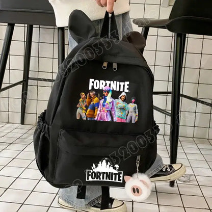 Nauja „Fortnite“ animacinio stiliaus kuprinė berniukams ir mergaitėms, kasdienė mokyklinė kuprinė, didelės talpos mokinio krepšys su triušio ausimis, kelioninė kuprinė, kanceliarinių prekių dovana