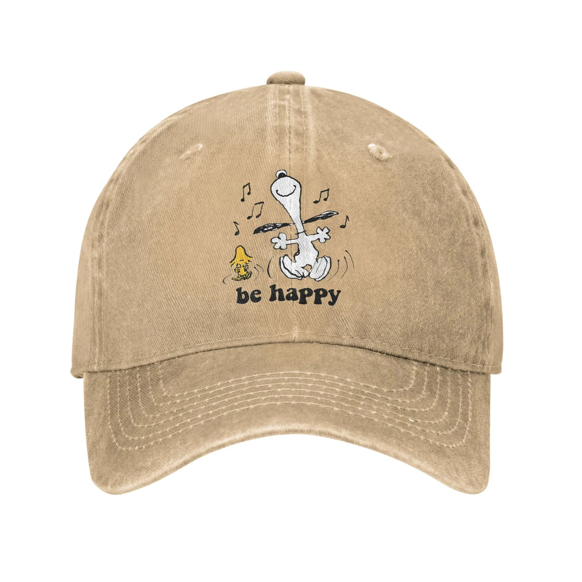 Sleeping Snoopy-baseballkepsar, avslappnad stil, tvättad look, snapback-keps, unisex, utomhus, sommar, justerbar keps