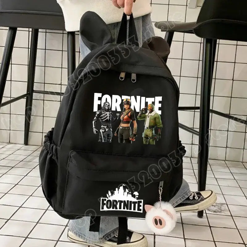 Nauja „Fortnite“ animacinio stiliaus kuprinė berniukams ir mergaitėms, kasdienė mokyklinė kuprinė, didelės talpos mokinio krepšys su triušio ausimis, kelioninė kuprinė, kanceliarinių prekių dovana