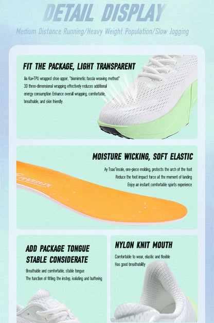 IRUNSVAN Carbonfaser-Sneaker – Laufschuhe für Anfänger und Fortgeschrittene – atmungsaktiv und bequem – Trainingsschuhe mit dicker Sohle – Unisex 130