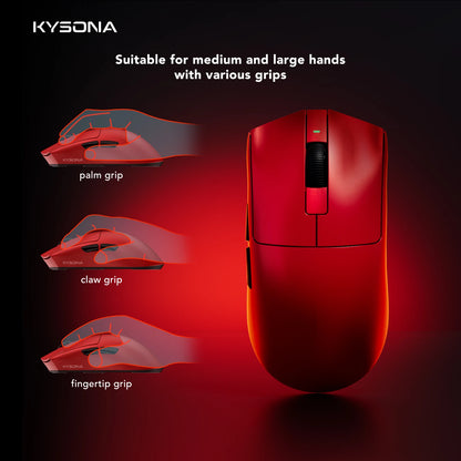 KYSONA Jupiter Series Gaming Mouse Wired Wireless Mice 8Khz PAW3950 Sensor Bluetooth 46g Rechargeable Web Driver For PC Laptop