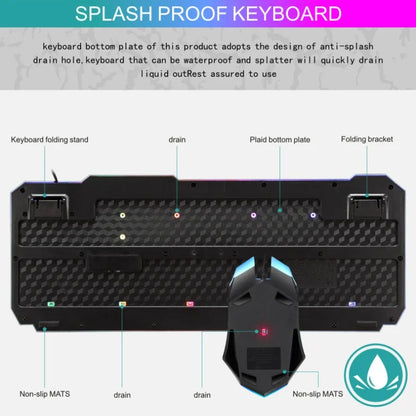 Kabelgebundenes Gaming-Tastatur-und-Maus-Set für Desktop-PCs mit mechanischem Tippgefühl und LED-Hintergrundbeleuchtung
