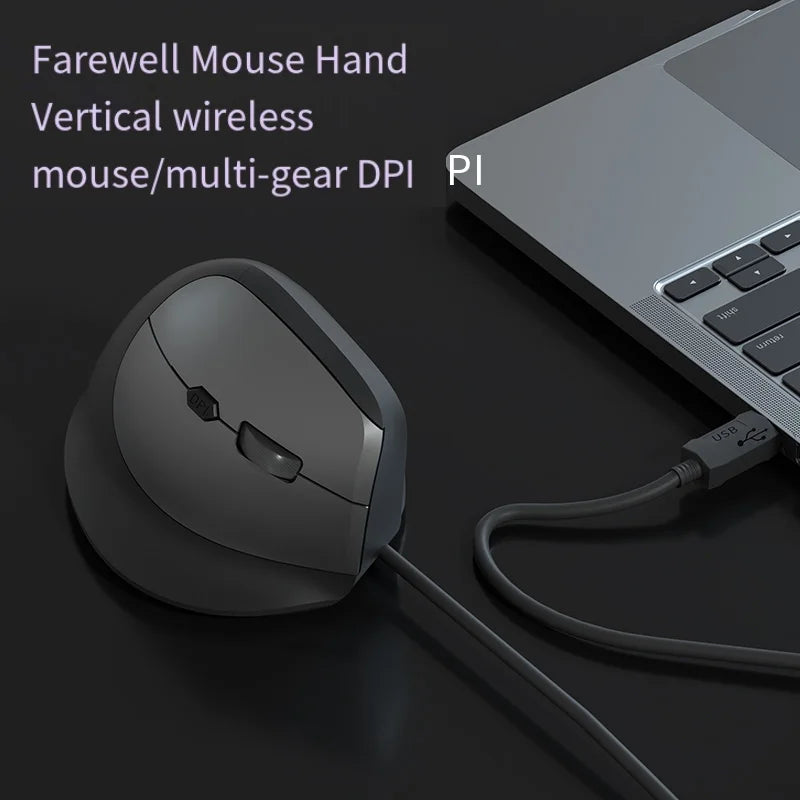 Wired Right Hand Vertical RGB Mouse Ergonomic Gaming Mouse 1600DPI USB Optical Wrist Healthy Mouse for PC Computer