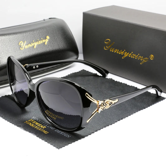 YUNSIYIXING Sunglasses Polarized HD Fashion Women Vintage Big Frame UV400 Glare Proof Designer Brand Female Eyewear Accessories