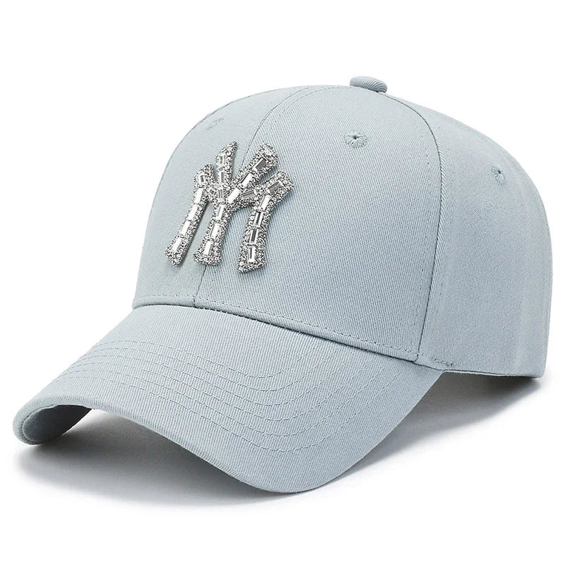 MY Rhinestone-kasket til kvinder – forår og efterår – streetwear, casual, udendørs, Duck Tongue-kasket, mode, alsidig baseballkasket, solskærm