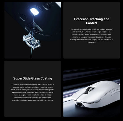 Official MCHOSE L7 Pro Wireless Gaming Mouse PAW3395 E-Sport Sensor Optical Switch TOPSPEED 8K Polling Rate 39g 250mAh Mouse