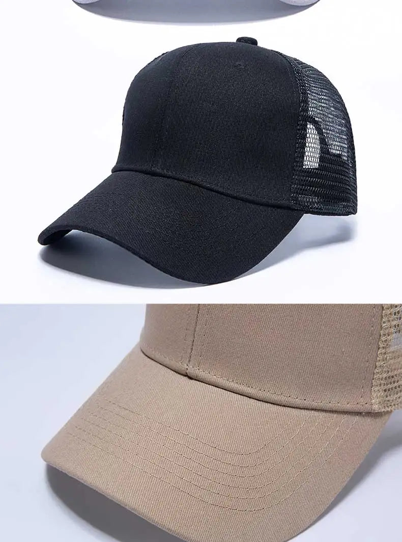 Cappellini da baseball all'ingrosso da uomo, cappellini casual, cappelli in mesh da donna, cappelli unisex con logo personalizzato, cappelli ricamati