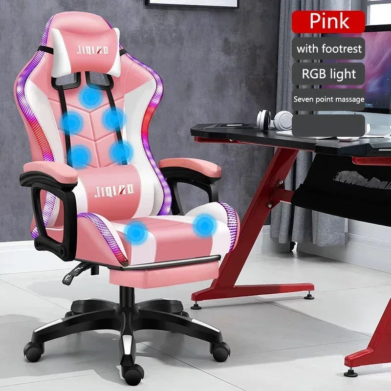 High quality gaming chair RGB light office chair gamer computer Ergonomic swivel chair Massage Recliner New gamer chairs