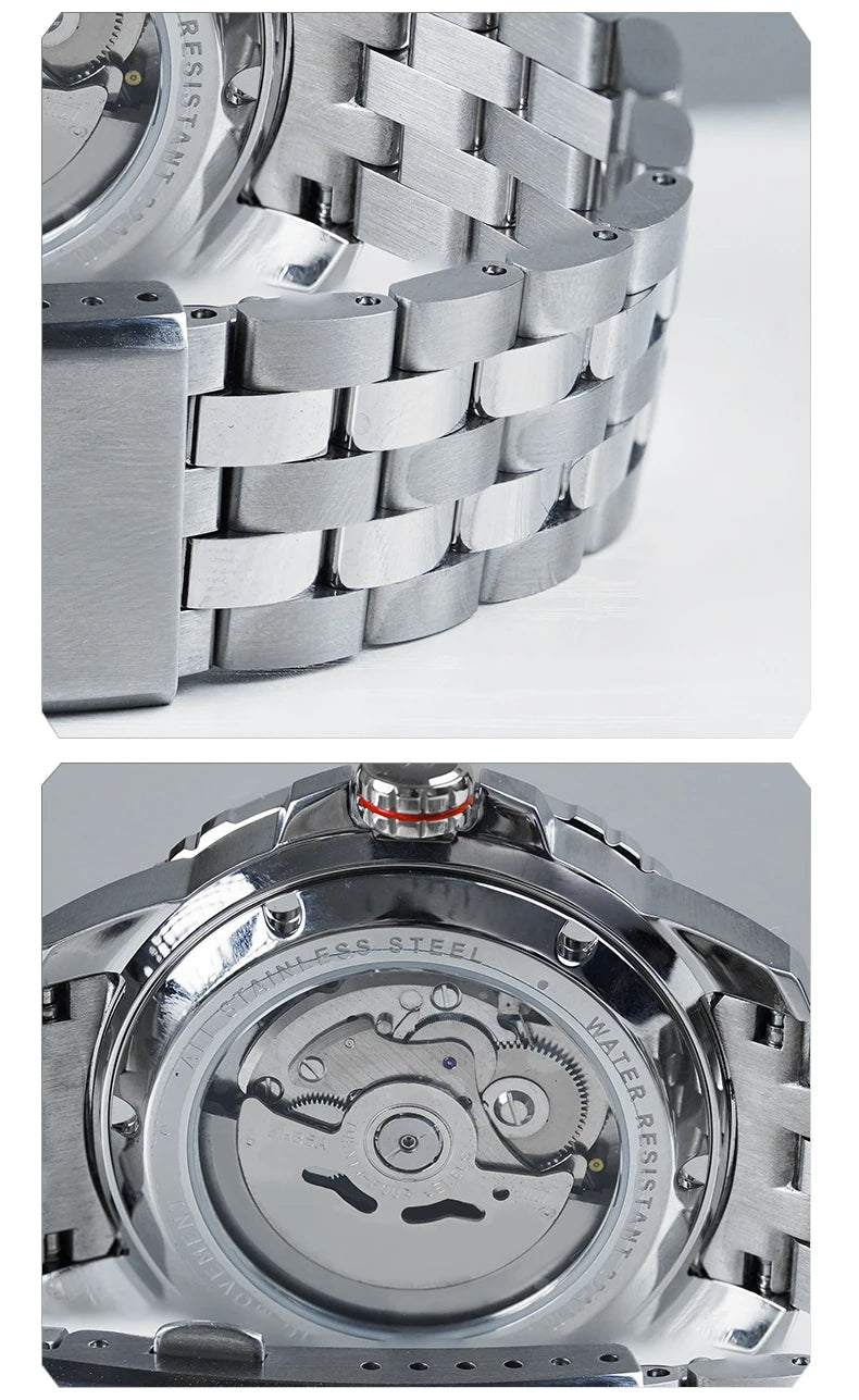 Zegarek WM – automatyczny zegarek mechaniczny NH35 z powłoką antyrefleksyjną, wodoodporny do 200, z szafirowym szkłem – Welly Merck Watch WM206
