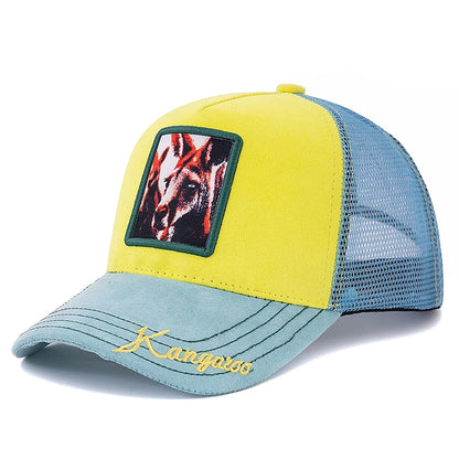 Czapka typu trucker unisex z naszywką w wzór Grizzlies, zamszowa czapka przeciwsłoneczna, letnia czapka baseballowa z motywem zwierzęcym dla mężczyzn i kobiet