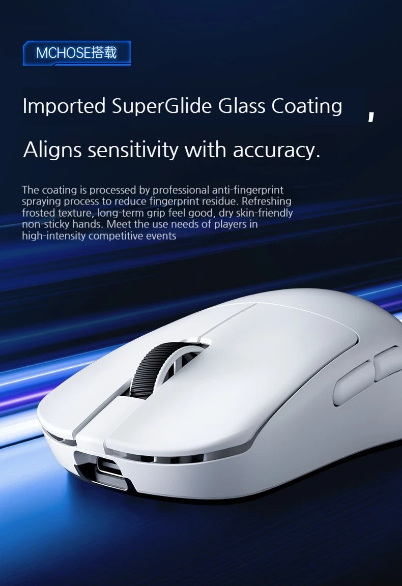 MCHOSE L7 Ultra+ Medium Large Hand Mouse Game E-Sports PAW3950 Wireless Three Mode Lightweight Office Dual-Drive Computer Mouse