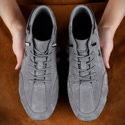 Men's Leather Casual Shoes, Non-slip Walking Sports Shoes, Handmade Shoes for Men with Free Shipping, High Top Sneakers Masculino