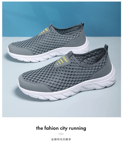 YRZL Lightweight Men's Casual Shoes, Breathable Slip-On Male Casual Sneakers, Anti-Slip Men's Flats, Outdoor Walking Shoes Size 39-46