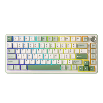YUNZII B75 PRO Green Mechanical Gaming Keyboard, Gasket 75 Knob RGB Keyboard, BT/Wired/Wireless  Hot-Swap Custom Creamy Keyboard