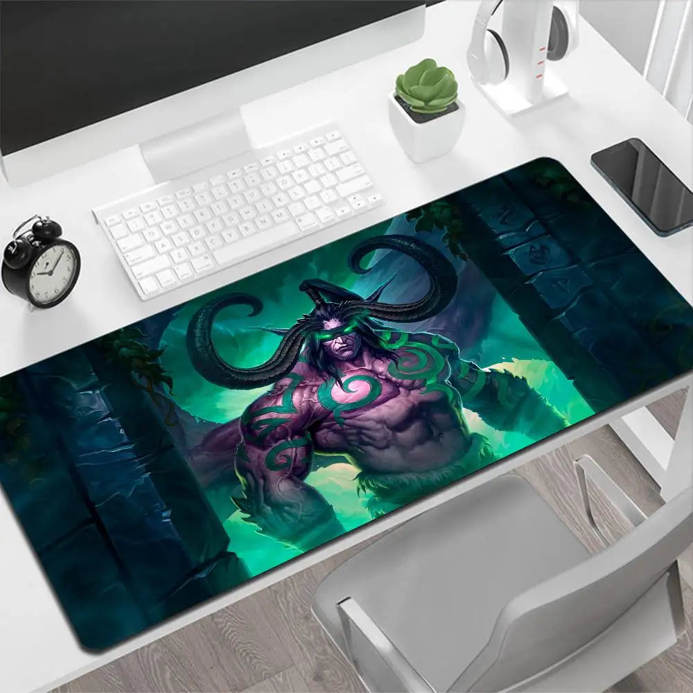 World of Warcraft Illidan stor musmatta, gamingmusmatta, PC-gamer, datormusmatta, stor musmatta XXL, matta, tangentbordsunderlägg