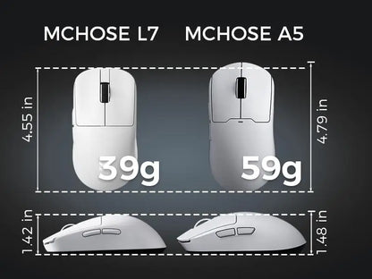 MCHOSE L7 Wireless Gaming Mouse L7 Ultra PAW3395 26K Sensor Dual 8K Polling 39g Ultra-Lightweight 2.4GHz RF/BT/Wired Tri-Mode