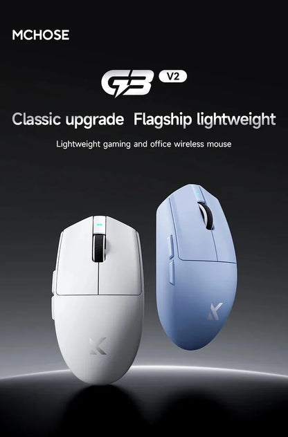 Безжична е-спорт мишка MCHOSE G3 V2 Pro, лека, с три режима, Bluetooth, PAW3395, висока производителност, 800mAh, за игри и офис, 59g