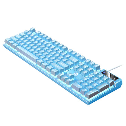 Kabelgebundene USB-Gaming-Tastatur mit Hintergrundbeleuchtung, 104-Tasten-Gamer-Tastatur für Computer/Laptop/PC, ergonomisches Design, Office-Gaming-Zubehör