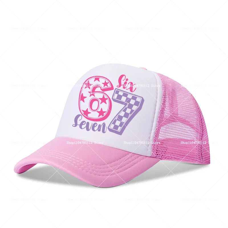 Steal A Brainrot Baseball Cap 67 Six Seven Cartoon Anime A-Z Letter Hat Boys Girls Adjustable Sport Fashion Adult Headwear Gift