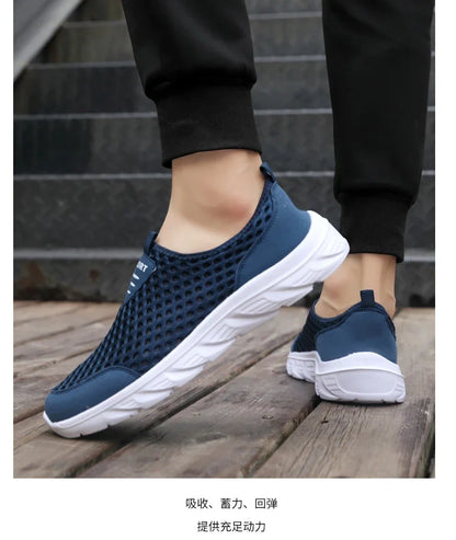 YRZL Lightweight Men's Casual Shoes, Breathable Slip-On Male Casual Sneakers, Anti-Slip Men's Flats, Outdoor Walking Shoes Size 39-46