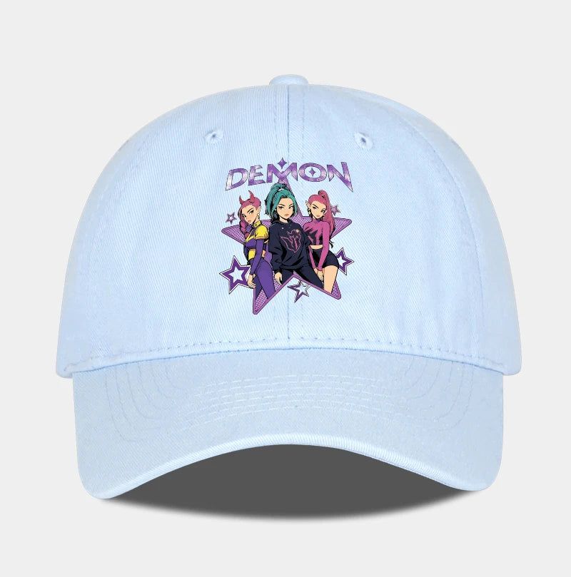Demon Girl Group Cartoon Print Baseball Cap Men Women Y2K Streetwear  Adjustable Dad Hat Sun Hat