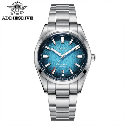 ADDIESDIVE Luxury Men's Automatic Watch BGW9 Super Luminous Bubble Mirror Glass 100m Waterproof Analog Men Steel Watches AD2531